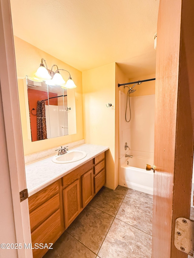 1350 E Goosetree Ln, Safford, AZ 85546 - full bath with tile patterned floors, shower / bath combo, and vanity