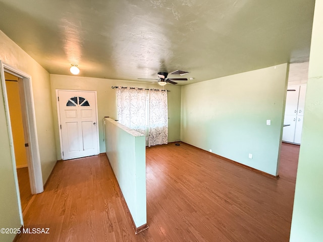 1350 E Goosetree Ln, Safford, AZ 85546 - entrance foyer with visible vents, baseboards, ceiling fan, and wood finished floors