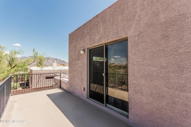 balcony with a mountain view