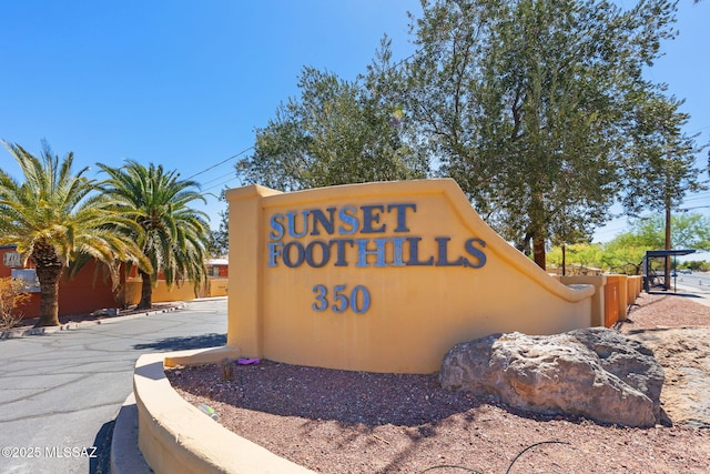view of community sign
