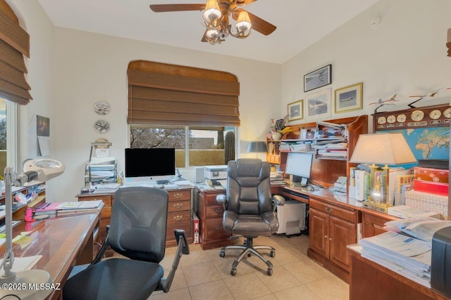 7871 W Tree Frog Trl, Tucson, AZ 85735 - office space featuring ceiling fan, healthy amount of natural light, and light tile patterned floors
