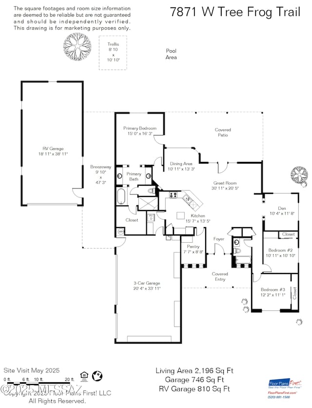 7871 W Tree Frog Trl, Tucson, AZ 85735 - room layout