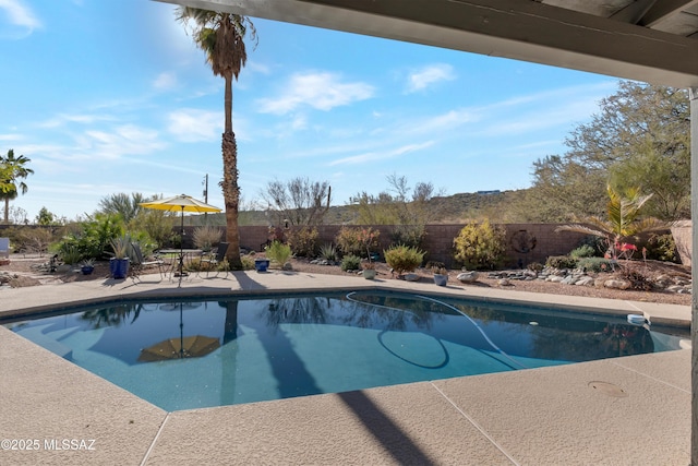 4921 N Boyd Ln, Tucson, AZ 85750 - view of swimming pool with a patio, a fenced in pool, and a fenced backyard