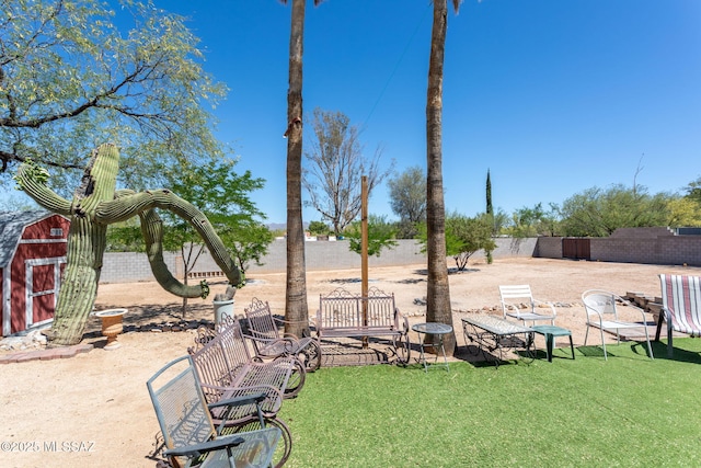view of yard with fence