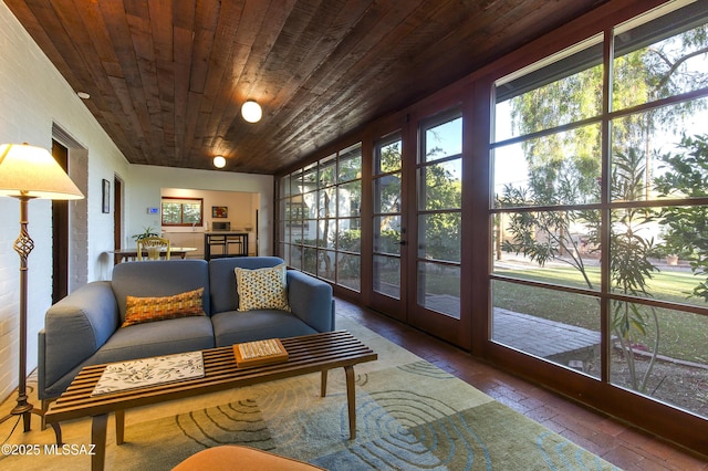 2626 E 4th St, Tucson, AZ 85716 - sunroom / solarium with french doors and wooden ceiling