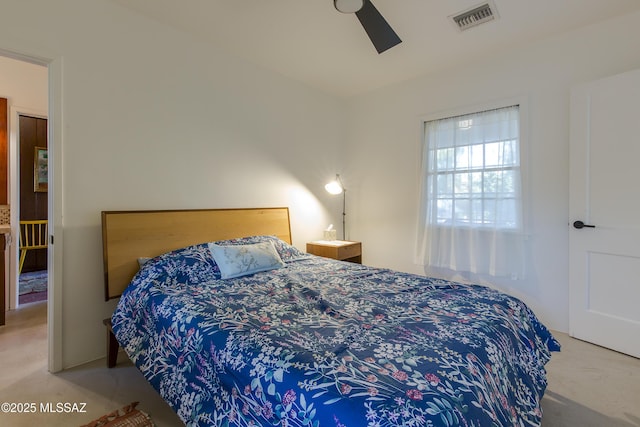 2626 E 4th St, Tucson, AZ 85716 - bedroom with visible vents, carpet flooring, and a ceiling fan