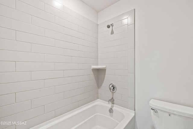 bathroom with toilet and shower / tub combination