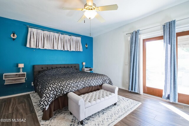 13960 E Placita Simpatica, Vail, AZ 85641 - bedroom featuring wood finished floors and a ceiling fan