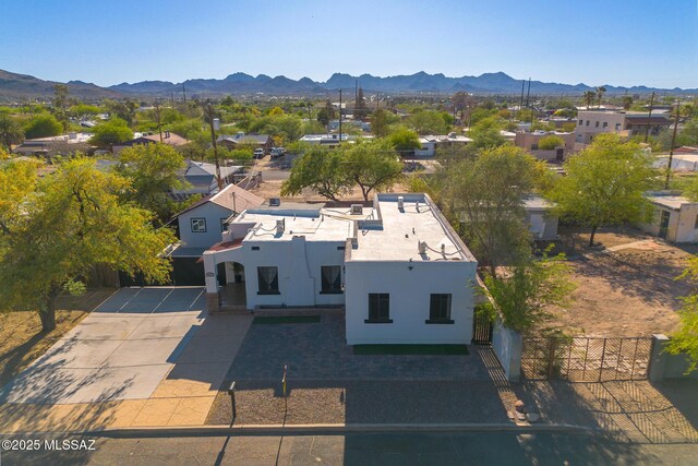 1025 N Perry Ave, Tucson, AZ 85705 - drone / aerial view with a mountain view and a residential view