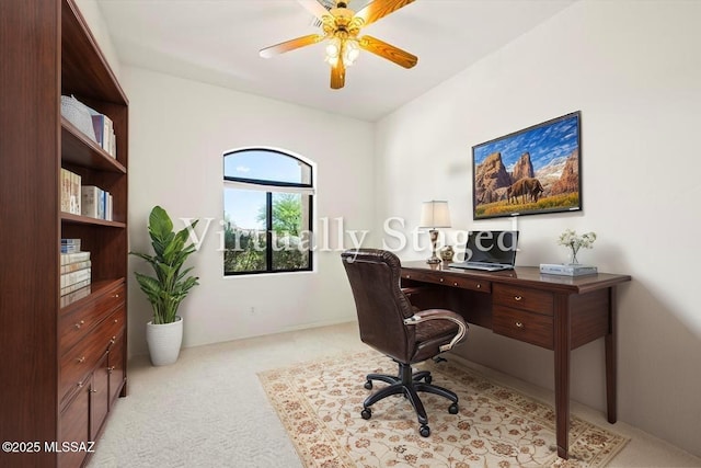 1040 W Stargazer Pl, Oro Valley, AZ 85737 - office with light carpet and a ceiling fan