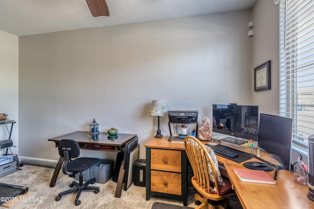 12100 E Ryscott Cir, Vail, AZ 85641 - office area with carpet flooring, ceiling fan, and baseboards