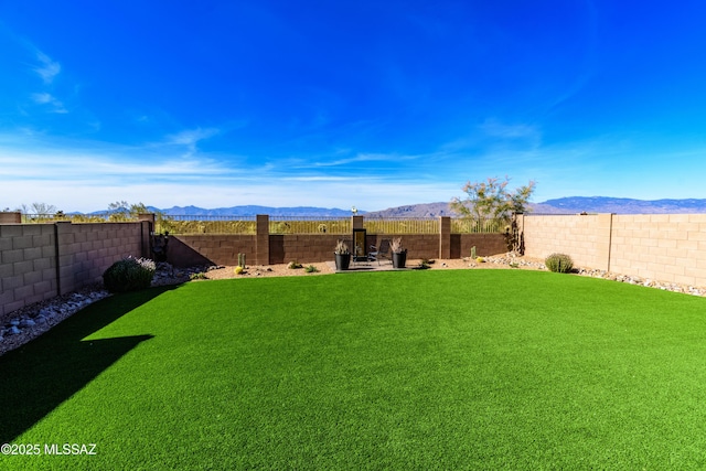 12100 E Ryscott Cir, Vail, AZ 85641 - view of yard featuring a mountain view and a fenced backyard