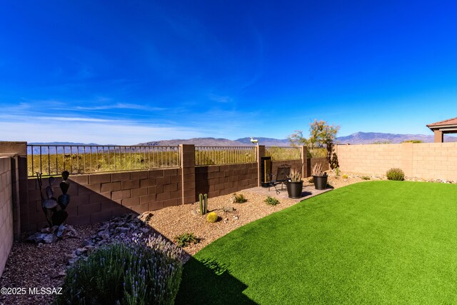 12100 E Ryscott Cir, Vail, AZ 85641 - view of yard with a mountain view and a fenced backyard