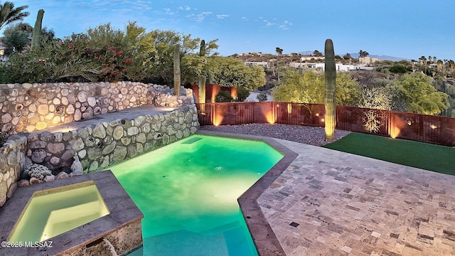 view of pool featuring a fenced backyard