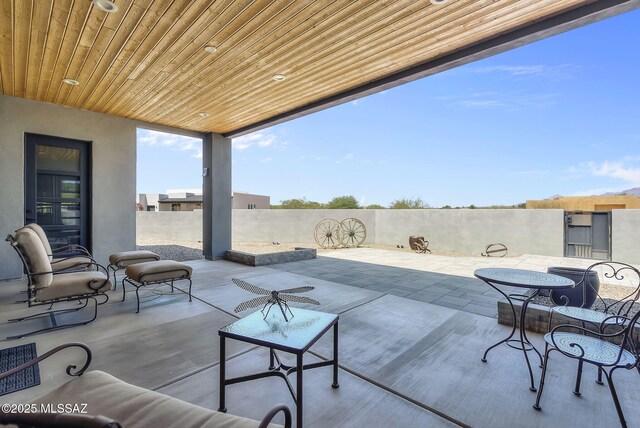 view of patio / terrace featuring a fenced backyard