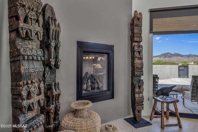 interior space featuring a mountain view
