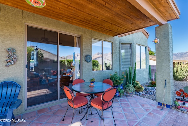 view of patio featuring outdoor dining space