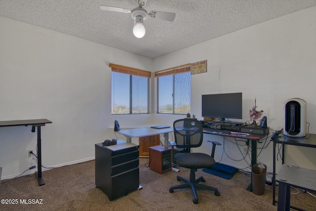4050 S Melpomene Way, Tucson, AZ 85730 - office space featuring carpet, a textured ceiling, and ceiling fan