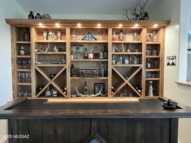 wine cellar featuring bar area
