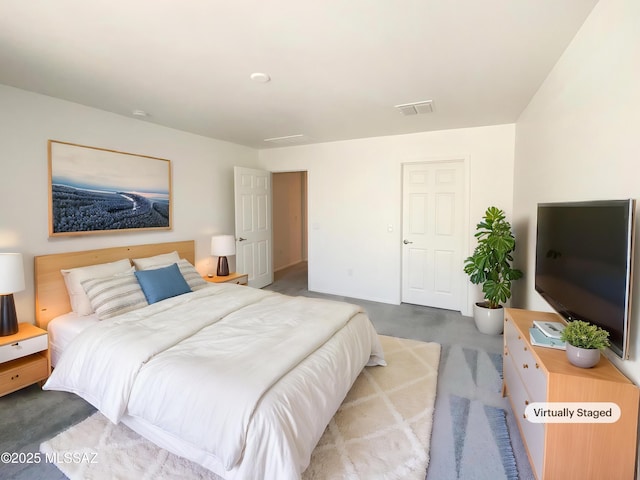 bedroom with visible vents