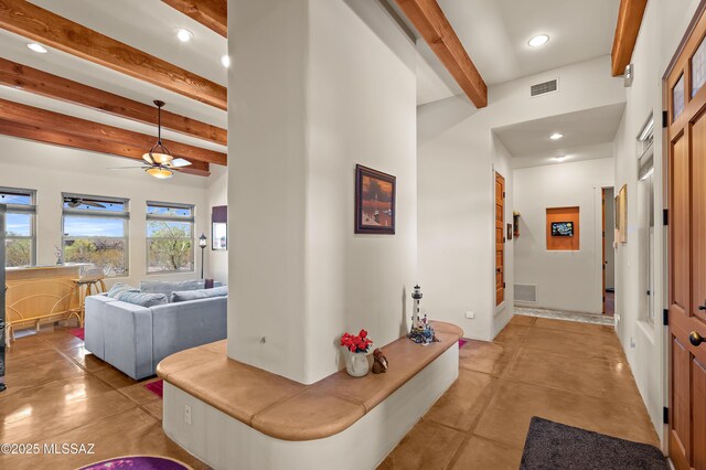 6300 N Abington Rd, Tucson, AZ 85743 - hall with beam ceiling and recessed lighting