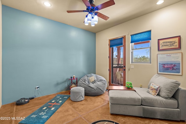 6300 N Abington Rd, Tucson, AZ 85743 - living area with ceiling fan and recessed lighting