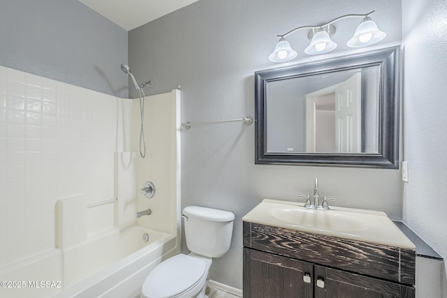 7848 E 35th St, Tucson, AZ 85710 - full bath with vanity, toilet, tub / shower combination, and a textured wall