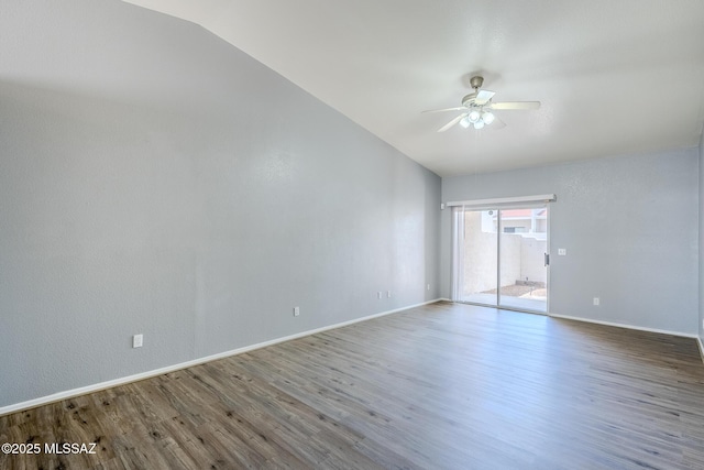 7848 E 35th St, Tucson, AZ 85710 - unfurnished room with ceiling fan, wood finished floors, and baseboards