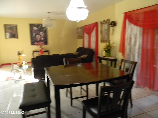 view of tiled dining space