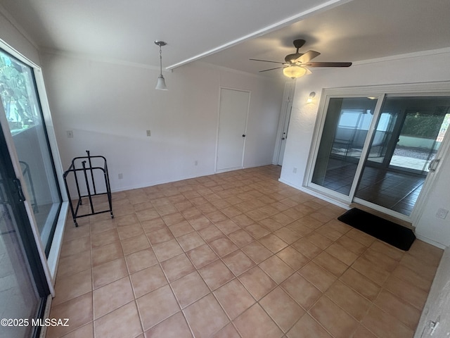 334 S Las Hamacas, Green Valley, AZ 85614 - unfurnished room with healthy amount of natural light, ceiling fan, and light tile patterned flooring