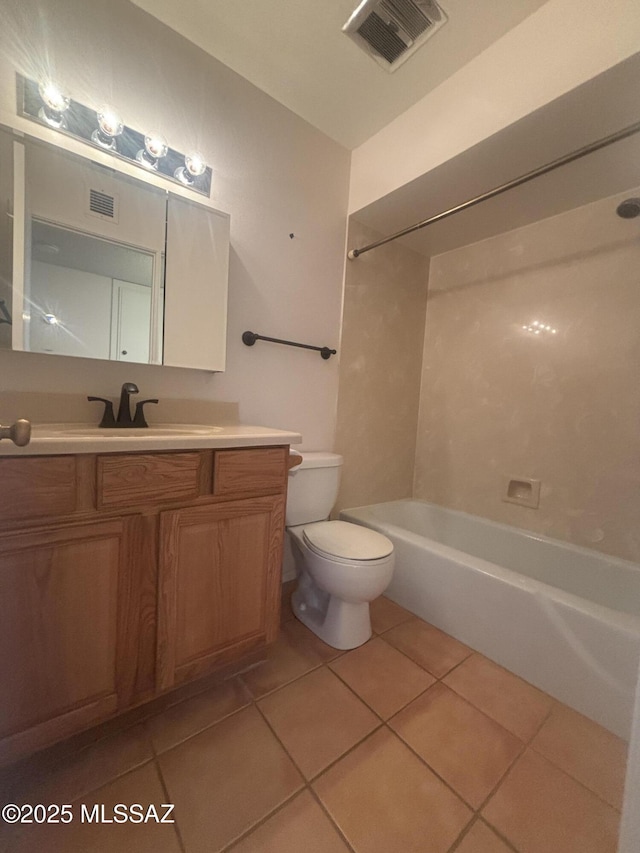 334 S Las Hamacas, Green Valley, AZ 85614 - bathroom featuring toilet, tile patterned floors, bathing tub / shower combination, and vanity