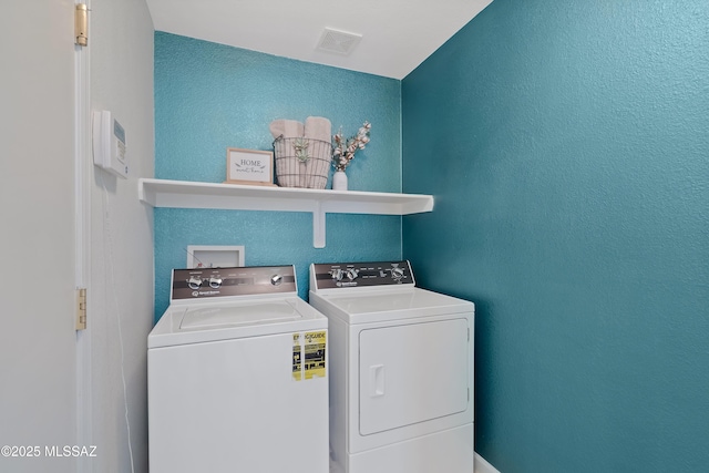 3486 W Sagebrush Hills Ct, Tucson, AZ 85741 - laundry room featuring independent washer and dryer and a textured wall
