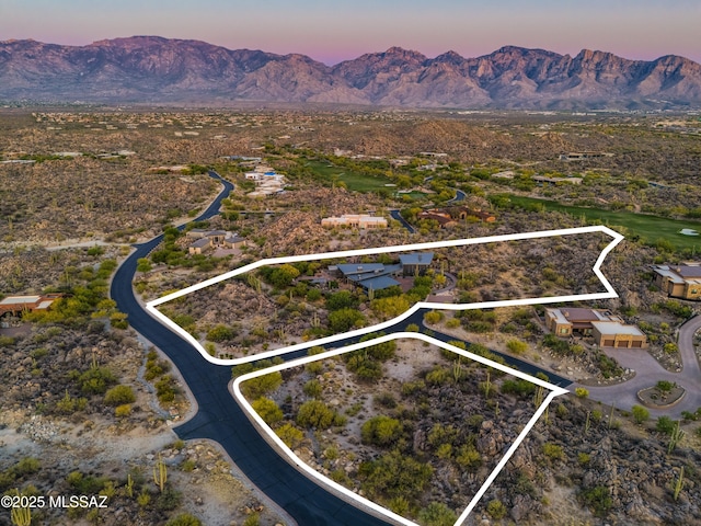 aerial view featuring a mountain view