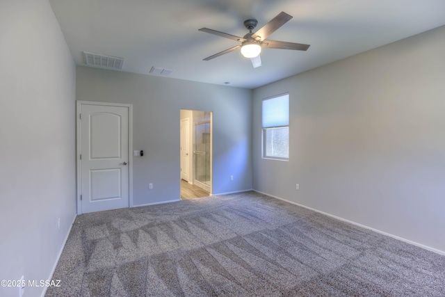 14172 E Vardo Dr, Vail, AZ 85641 - unfurnished bedroom featuring carpet, baseboards, ensuite bathroom, and a ceiling fan