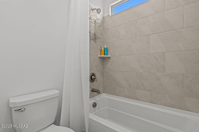 full bath featuring toilet and shower / tub combo