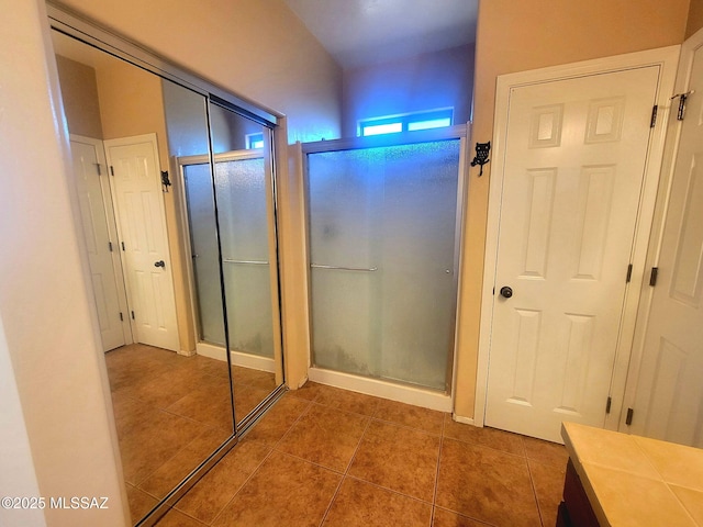 448 E Placita Nodo, Sahuarita, AZ 85629 - full bathroom featuring a shower with shower door and tile patterned flooring