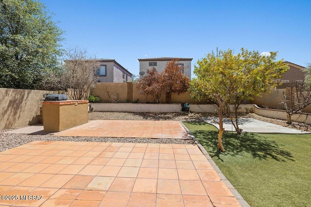 view of patio with a fenced backyard