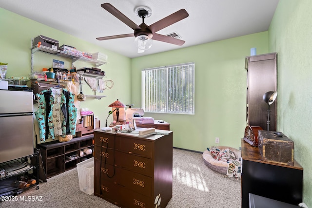 8014 S Wild Primrose Ave, Tucson, AZ 85747 - carpeted office space with ceiling fan and visible vents