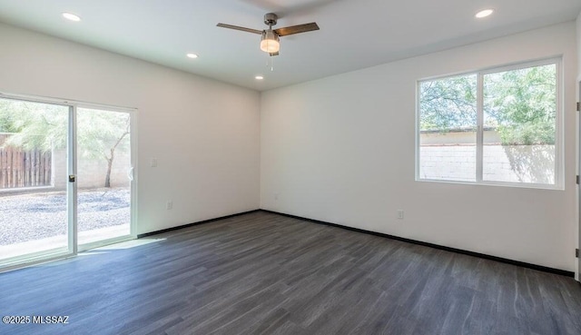 4270 E Broadway Blvd, Tucson, AZ 85711 - unfurnished room with ceiling fan, recessed lighting, and wood finished floors