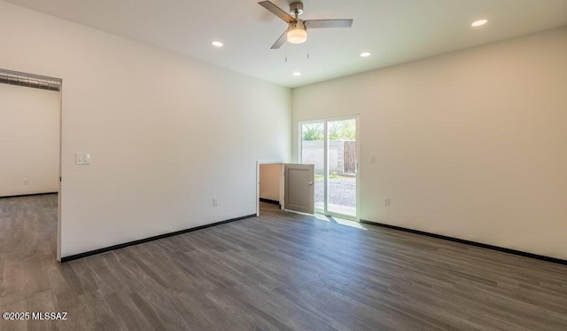 4270 E Broadway Blvd, Tucson, AZ 85711 - spare room featuring baseboards, ceiling fan, recessed lighting, and wood finished floors