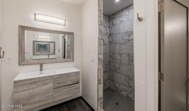 4270 E Broadway Blvd, Tucson, AZ 85711 - full bath with vanity, recessed lighting, and tiled shower