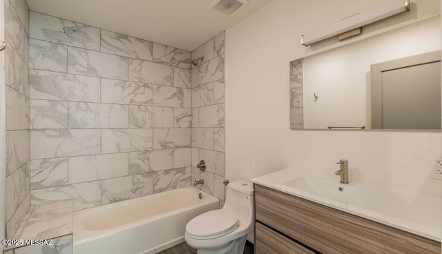 4270 E Broadway Blvd, Tucson, AZ 85711 - bathroom with shower / bathtub combination, vanity, toilet, and visible vents
