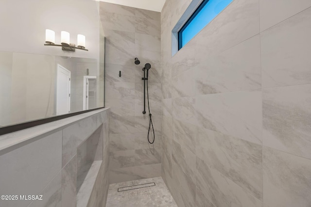 bathroom with a walk in shower