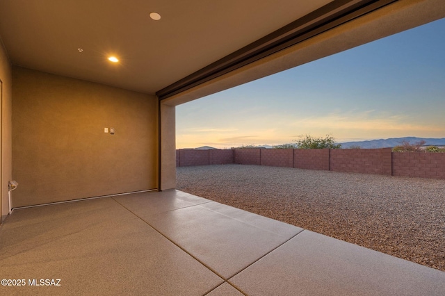 view of patio featuring a fenced backyard