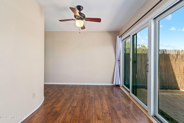 1525 N Bryant Ave, Tucson, AZ 85712 - empty room featuring baseboards, ceiling fan, and wood finished floors