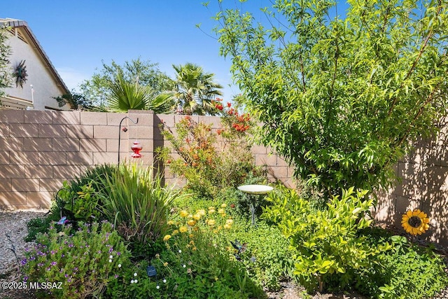 view of yard with fence