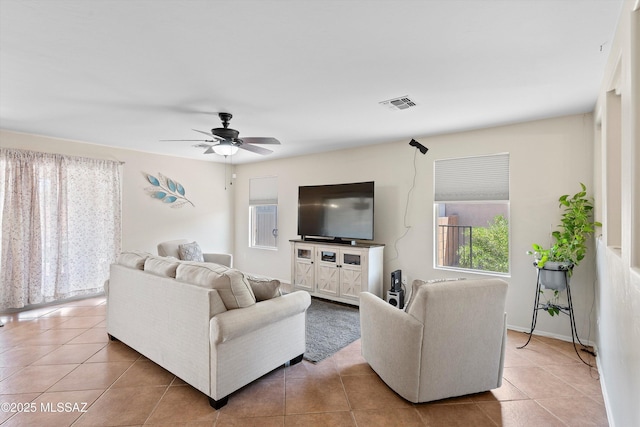 11042 W Case Way, Marana, AZ 85653 - living area featuring tile patterned flooring and ceiling fan