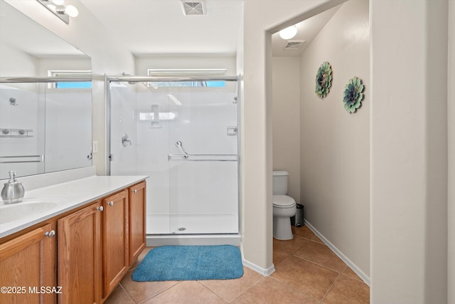 11042 W Case Way, Marana, AZ 85653 - full bathroom with a shower stall, vanity, toilet, and tile patterned flooring
