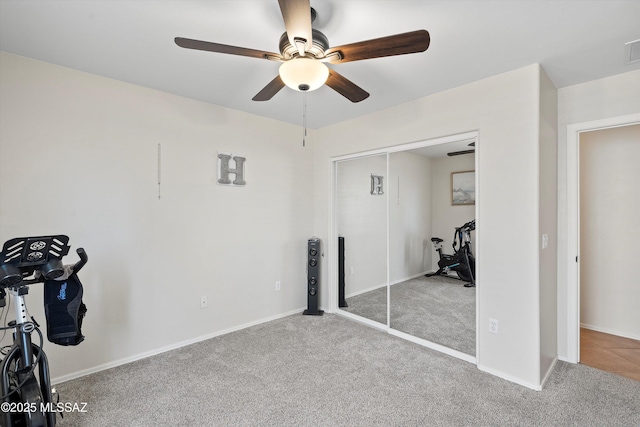 11042 W Case Way, Marana, AZ 85653 - unfurnished bedroom featuring carpet floors, a closet, a ceiling fan, and baseboards