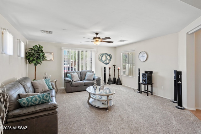 11042 W Case Way, Marana, AZ 85653 - living area with a ceiling fan, carpet floors, and baseboards